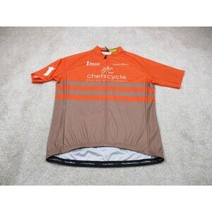 Pedal Mafia Cycling Jersey Mens 2XL XXL Orange Performance Stretch Full Zip